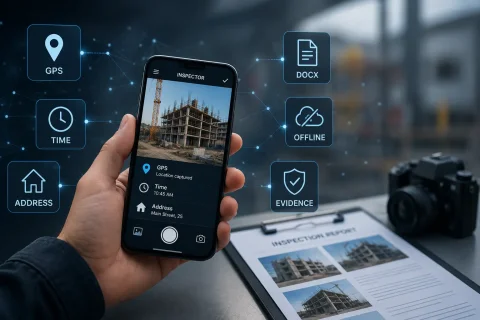 تقنيات INSPECTOR لتوثيق المعاينات بالصور ونظام GPS وسياق الإثبات