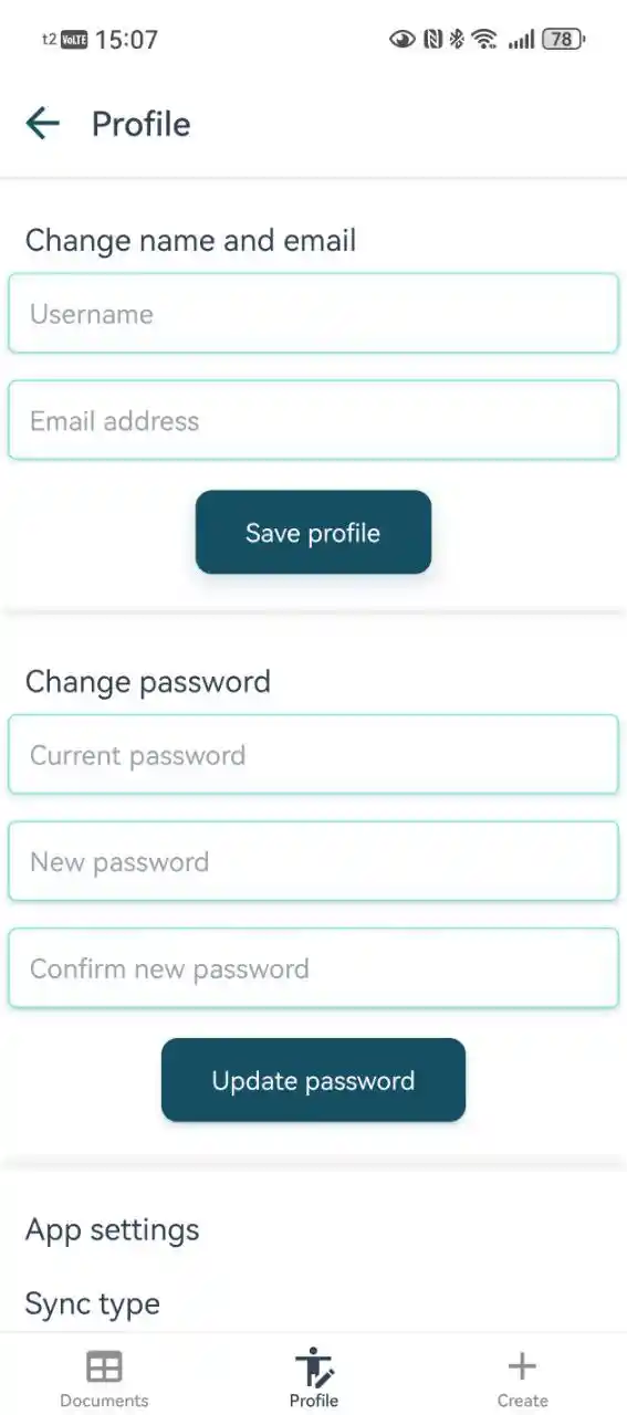 Configure the inspection app on the Profile screen