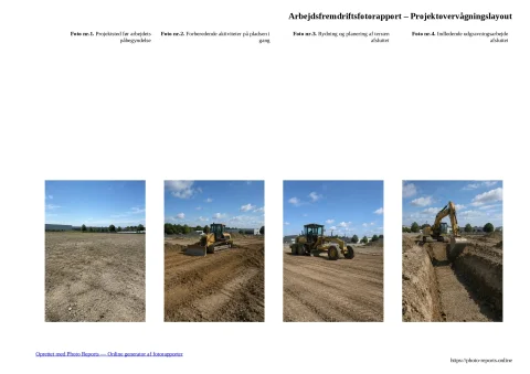 Arbejdsfremdriftsfotorapport – Projektovervågningslayout