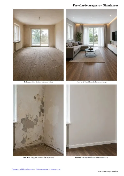 Før-efter-fotorapport – Gitterlayout