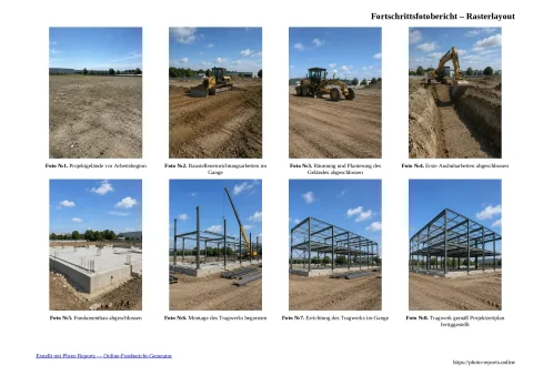 Fortschrittsfotobericht – Rasterlayout
