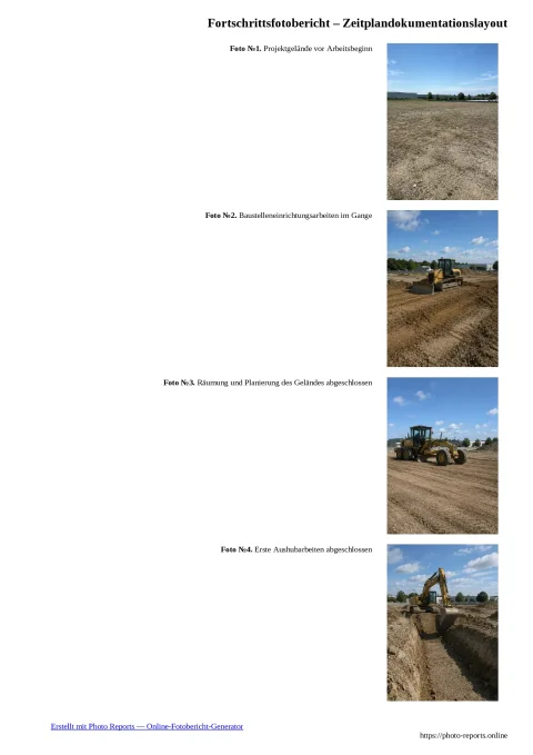 Fortschrittsfotobericht – Zeitplandokumentationslayout
