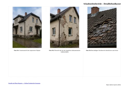 Schadensfotobericht – Detailbefundlayout