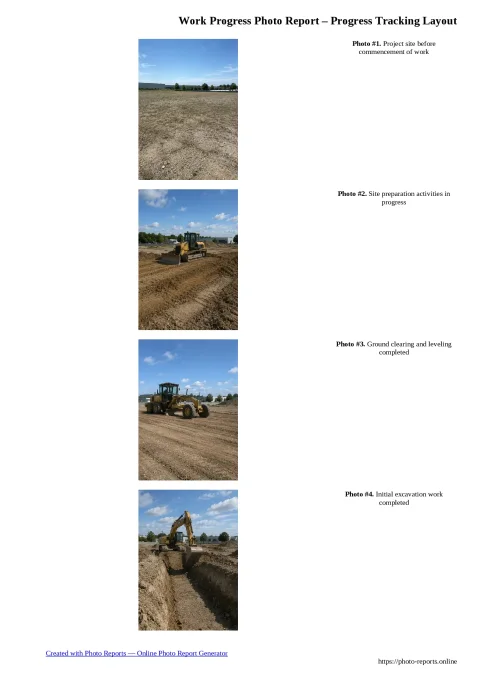 Work Progress Photo Report – Progress Tracking Layout