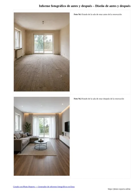 Informe fotográfico de antes y después – Diseño de antes y después