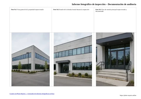 Informe fotográfico de inspección – Documentación de auditoría