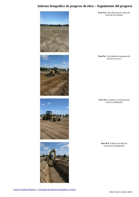 Informe fotográfico de progreso de obra – Seguimiento del progreso
