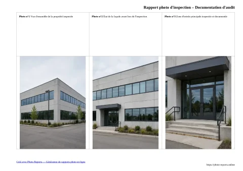 Rapport photo d'inspection – Documentation d'audit