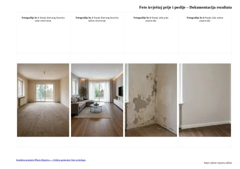 Foto izvještaj prije i poslije – Dokumentacija rezultata