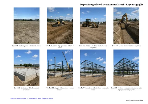 Report fotografico di avanzamento lavori – Layout a griglia