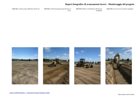 Report fotografico di avanzamento lavori – Monitoraggio del progetto