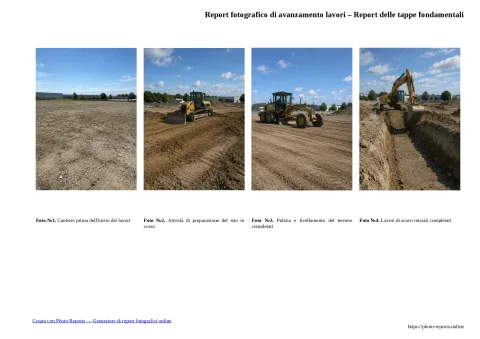 Report fotografico di avanzamento lavori – Report delle tappe fondamentali