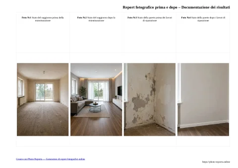 Report fotografico prima e dopo – Documentazione dei risultati