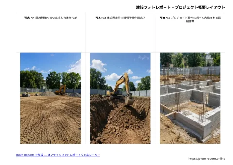 建設フォトレポート – プロジェクト概要レイアウト