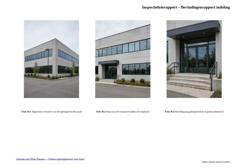 Inspectiefotorapport – Bevindingenrapport indeling