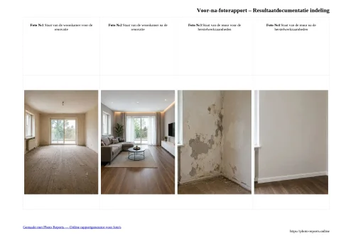 Voor-na-fotorapport – Resultaatdocumentatie indeling