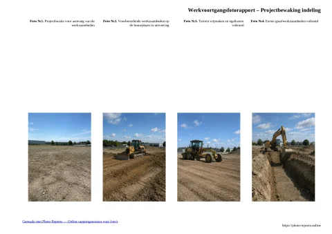 Werkvoortgangsfotorapport – Projectbewaking indeling