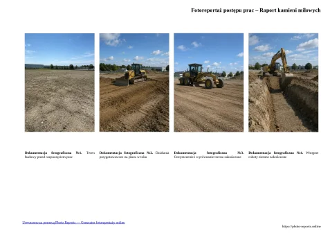 Fotoreportaż postępu prac – Raport kamieni milowych