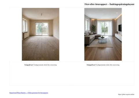 Före-efter-fotorapport – Ändringsspårningslayout