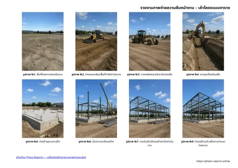 รายงานภาพถ่ายความคืบหน้างาน – เค้าโครงแบบตาราง