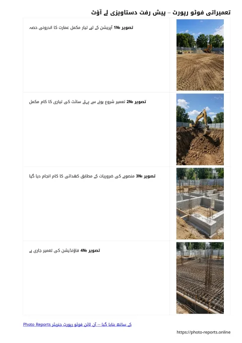 تعمیراتی فوٹو رپورٹ – پیش رفت دستاویزی لے آؤٹ
